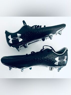 Under Armour Magnetico Soccer Cleats Black Chrome Metal Studs Men’s SZ 8 New